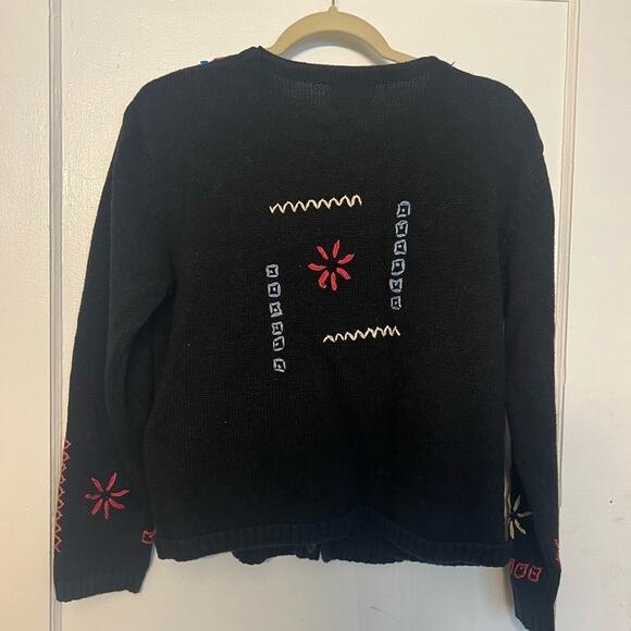 Christopher & Banks Vintage multicolor Hand Embroidered Sweater - Size Large - Picture 8 of 10